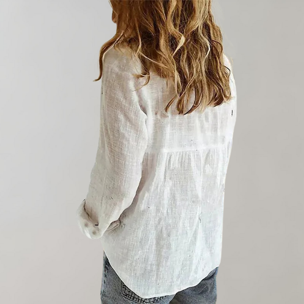 Relaxed Fit Linen Blouse