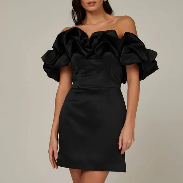 Mini Off Shoulder Ruched Cocktail Dress