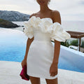 Mini Off Shoulder Ruched Cocktail Dress