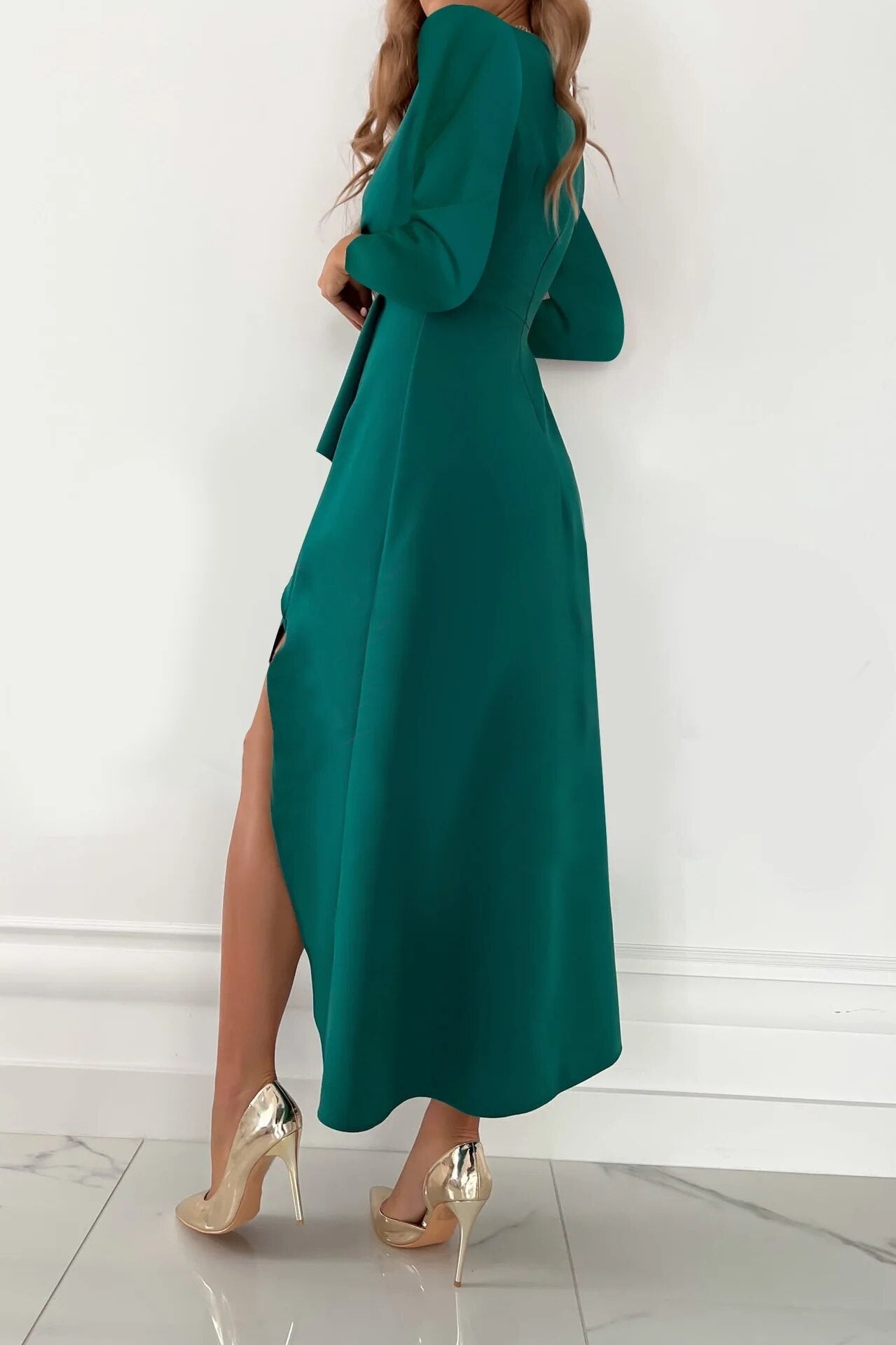 Cocktail V-Neck Midi Dress