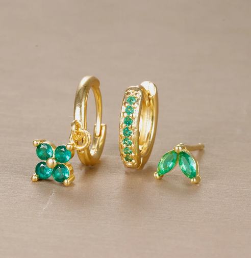 Hypoallergenic Three-Piece Earring Set
