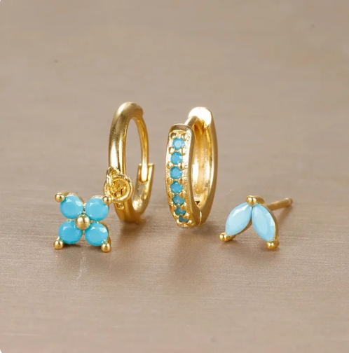 Hypoallergenic Three-Piece Earring Set