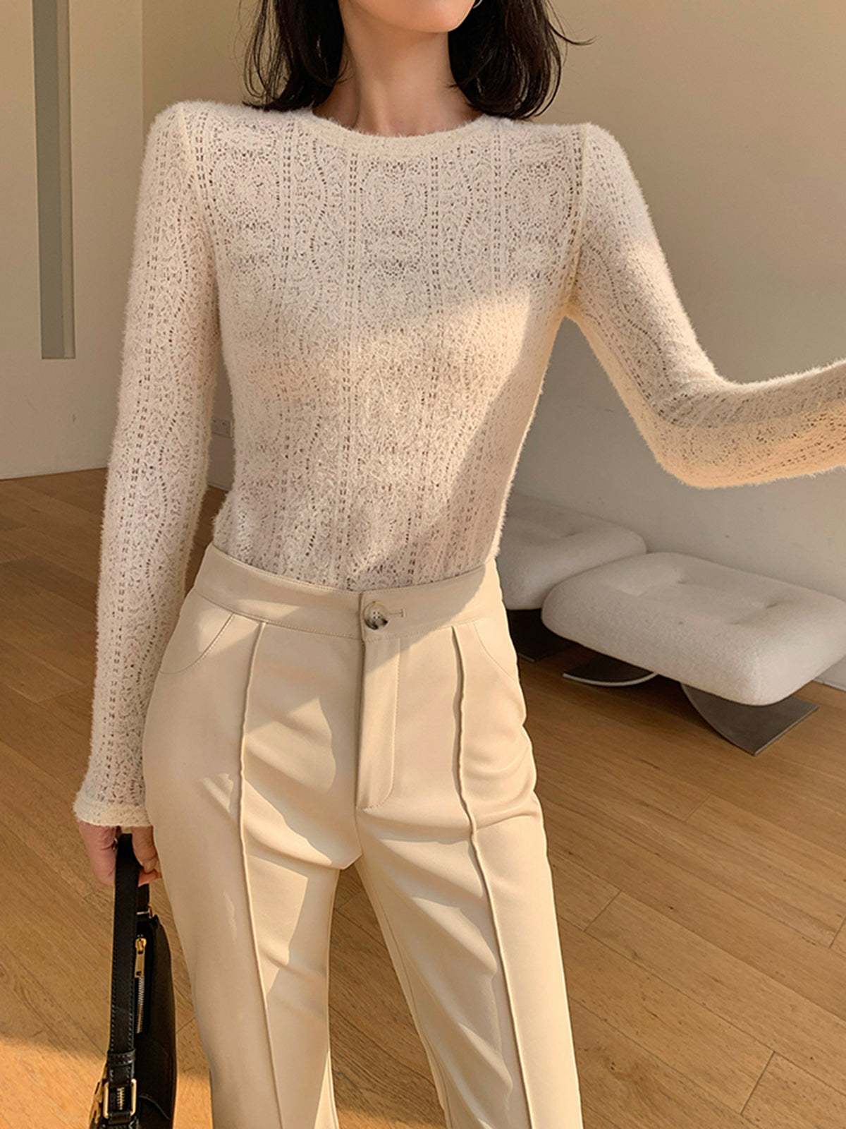 Knit Regular Fit Crew Neck Top