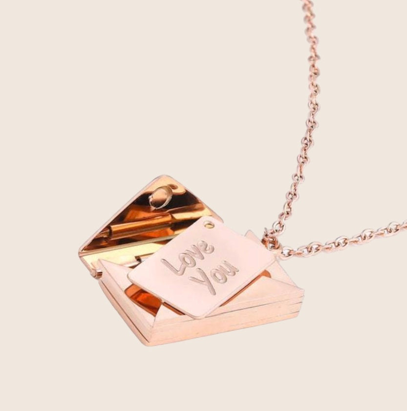 Durable Stainless Steel Love Letter Envelope Necklace