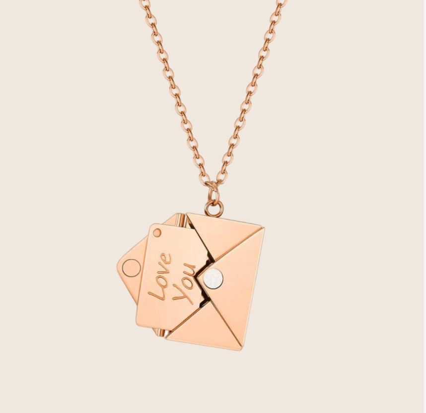 Durable Stainless Steel Love Letter Envelope Necklace