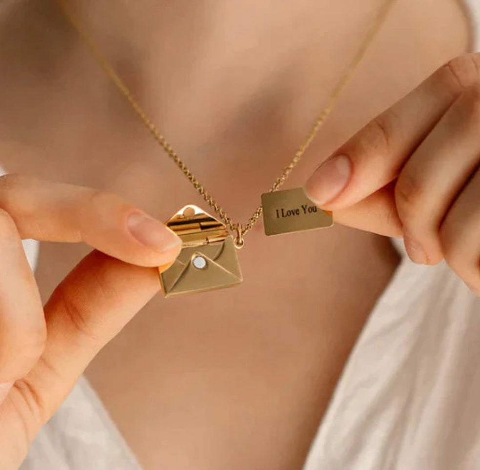 Durable Stainless Steel Love Letter Envelope Necklace