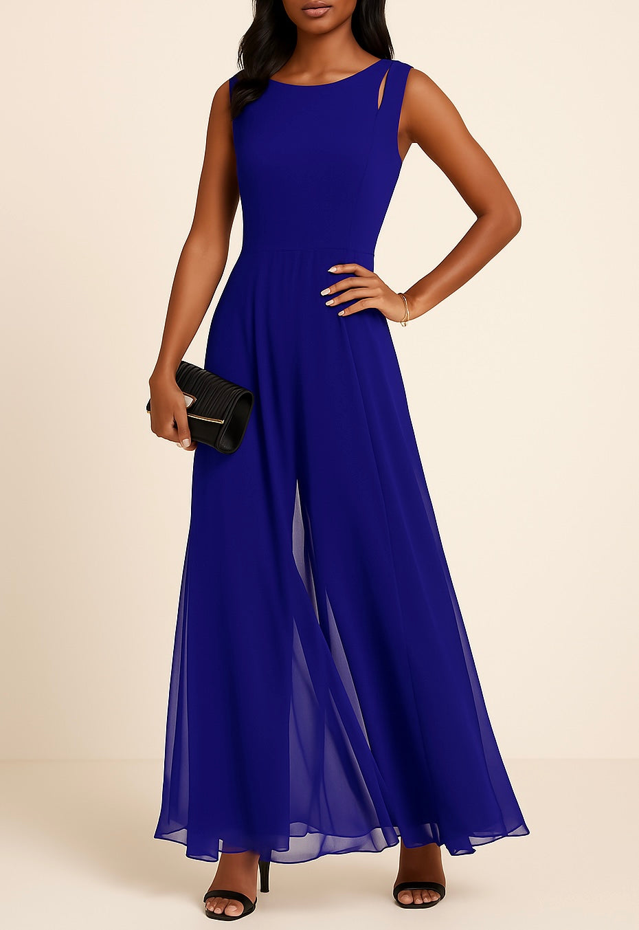 Sleeveless Wide Leg Jumpsuit