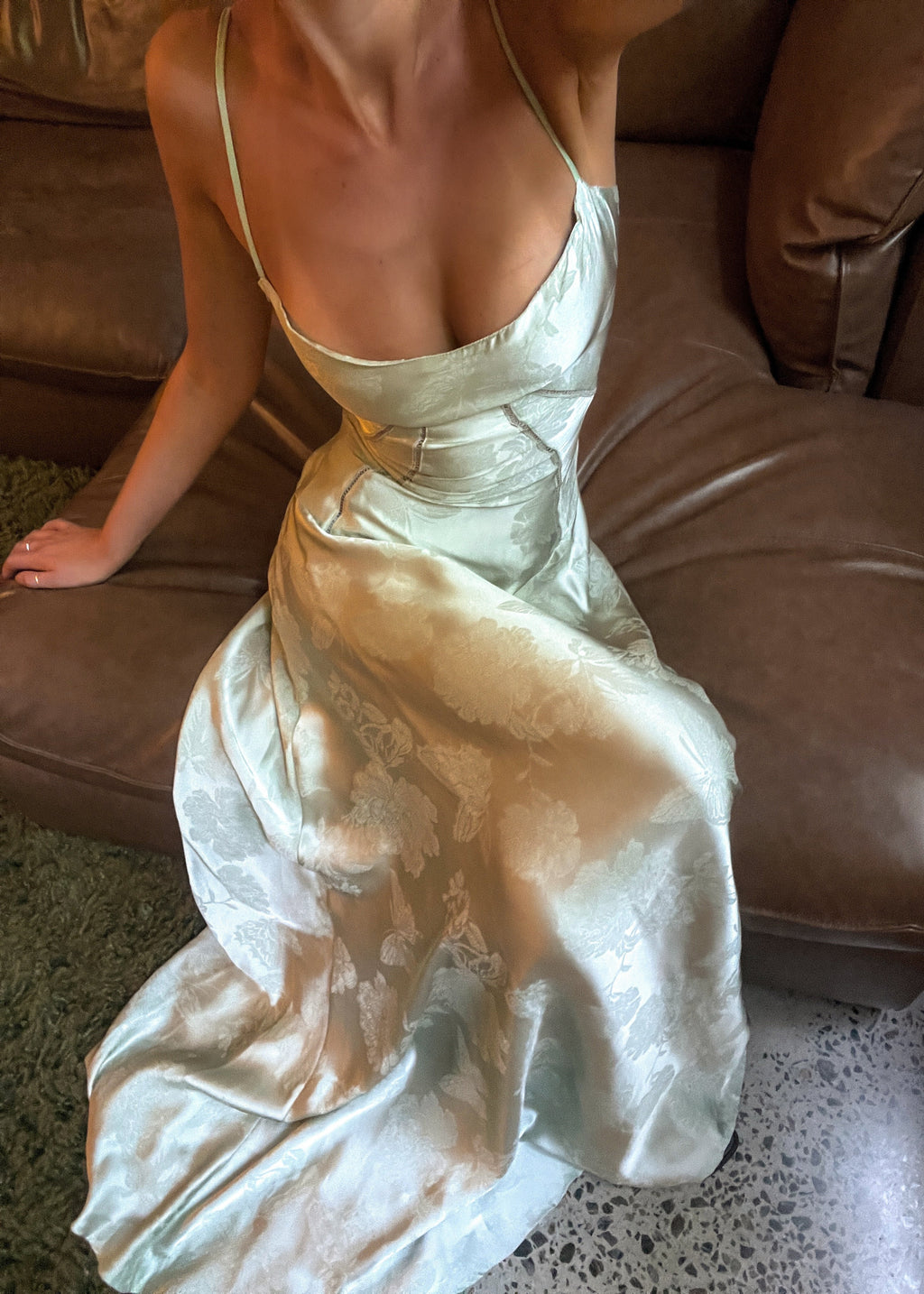 Pistachio Floral Maxi Dress