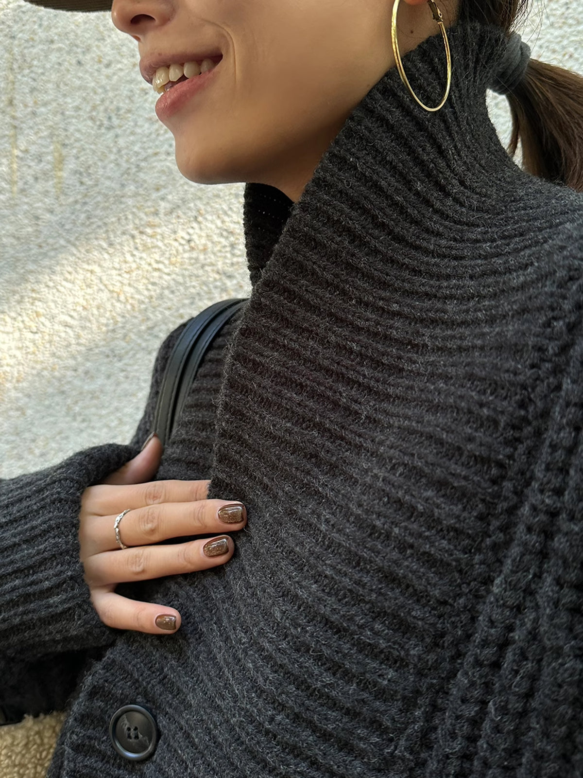 Chunky Double-Breasted Sweater