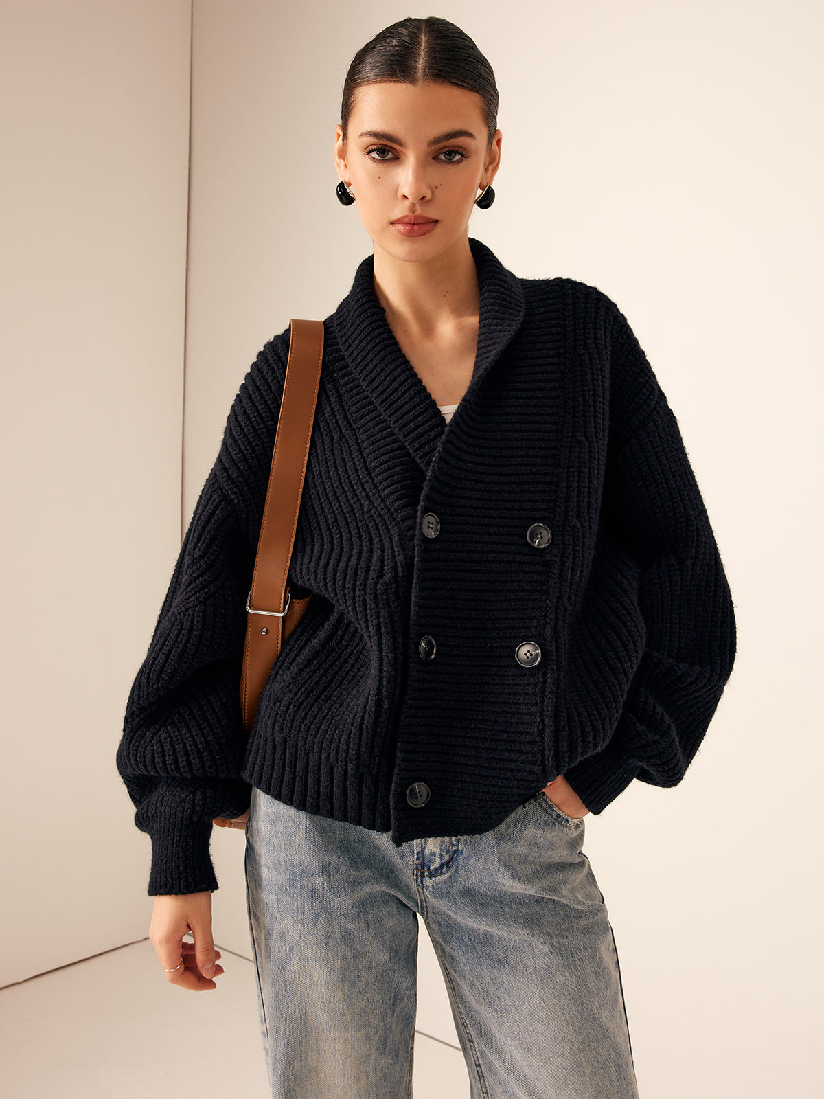 Chunky Double-Breasted Sweater