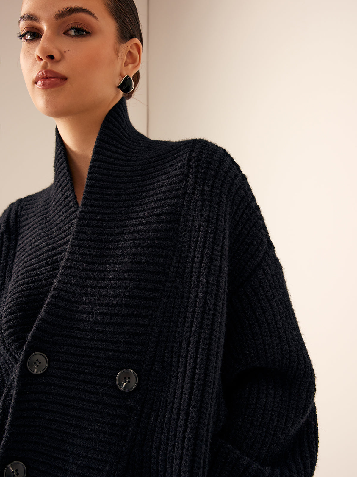 Chunky Double-Breasted Sweater