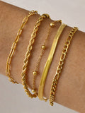 Gold Titanium Bracelet Set