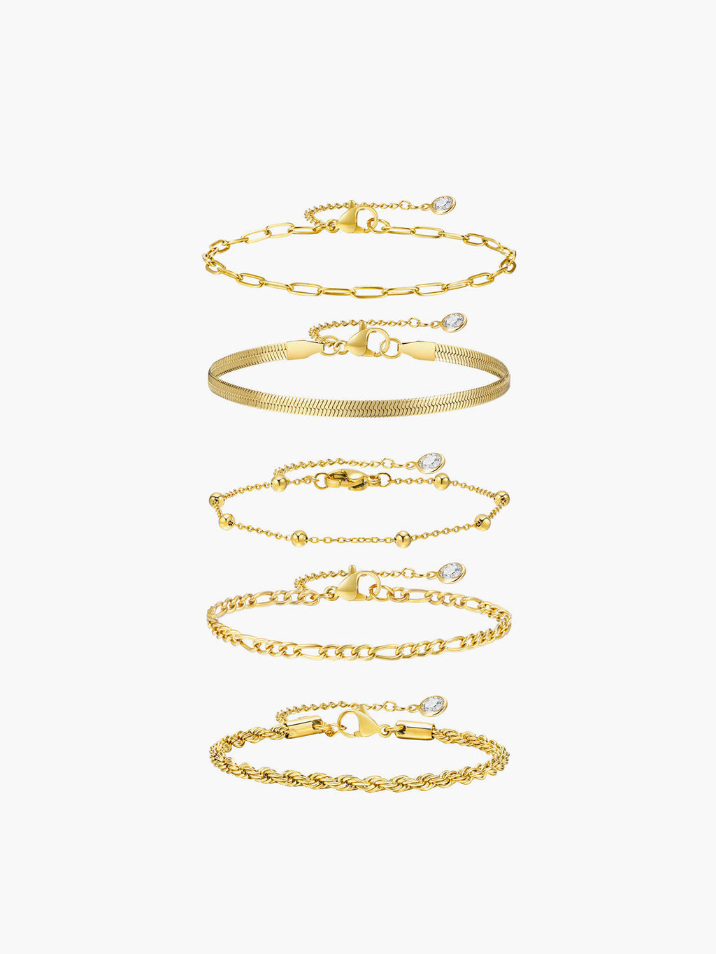 Gold Titanium Bracelet Set