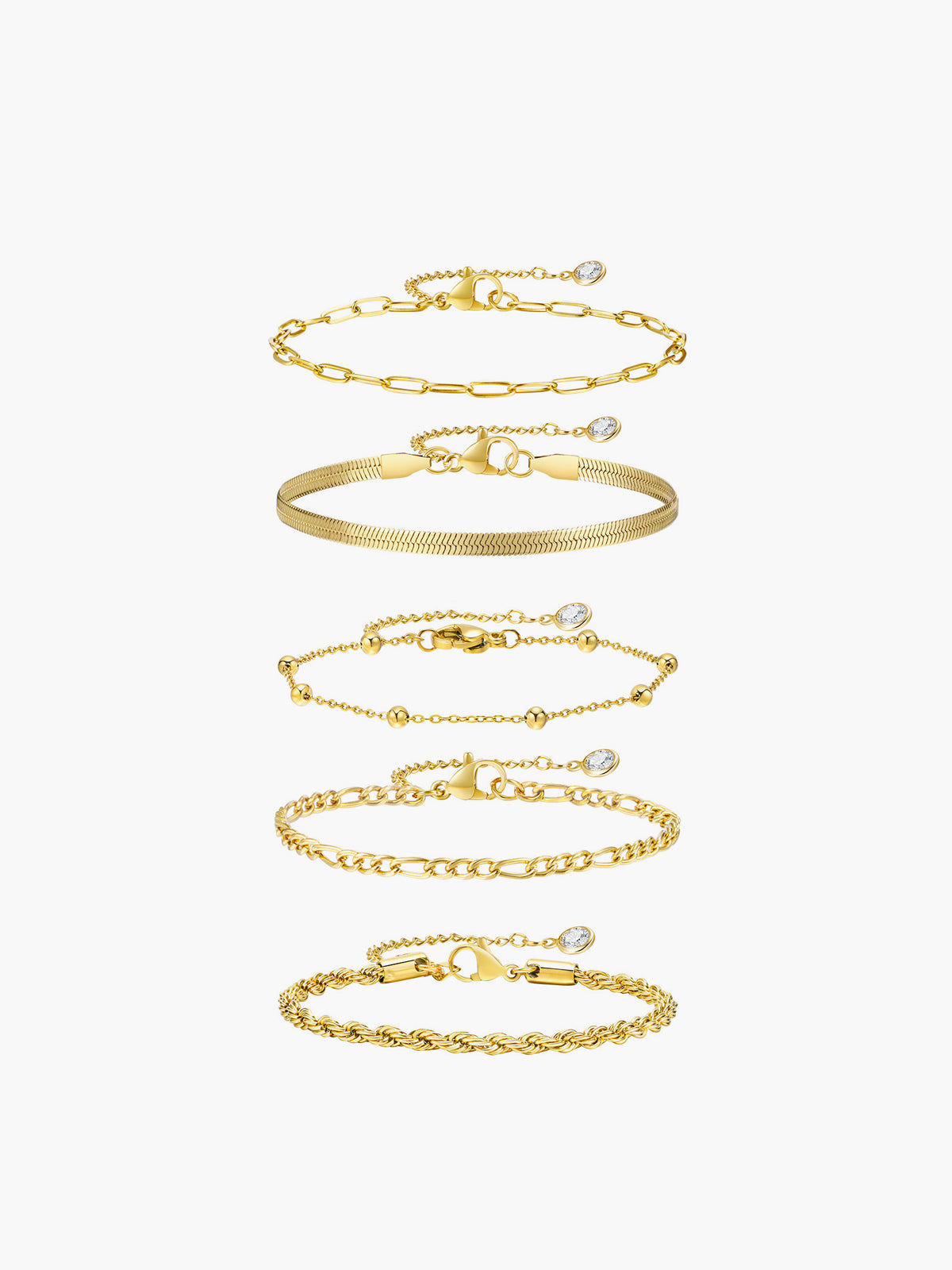 Gold Titanium Bracelet Set