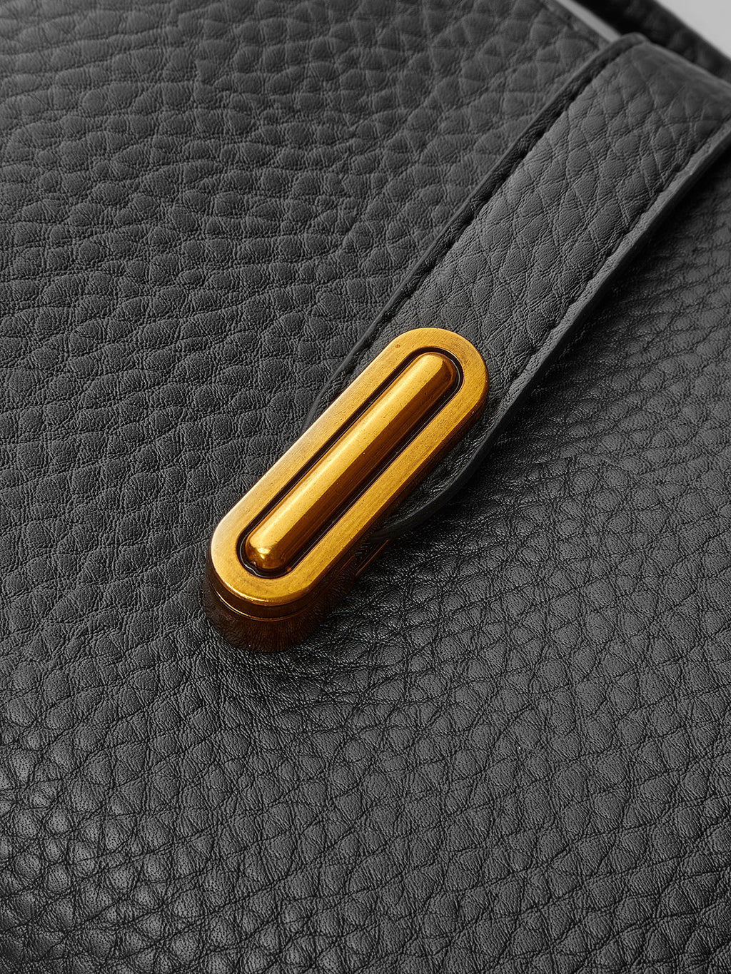 Pebbled Black Structured Shoulder Bag