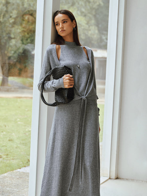 Cut-Out Knit Two Piece Set