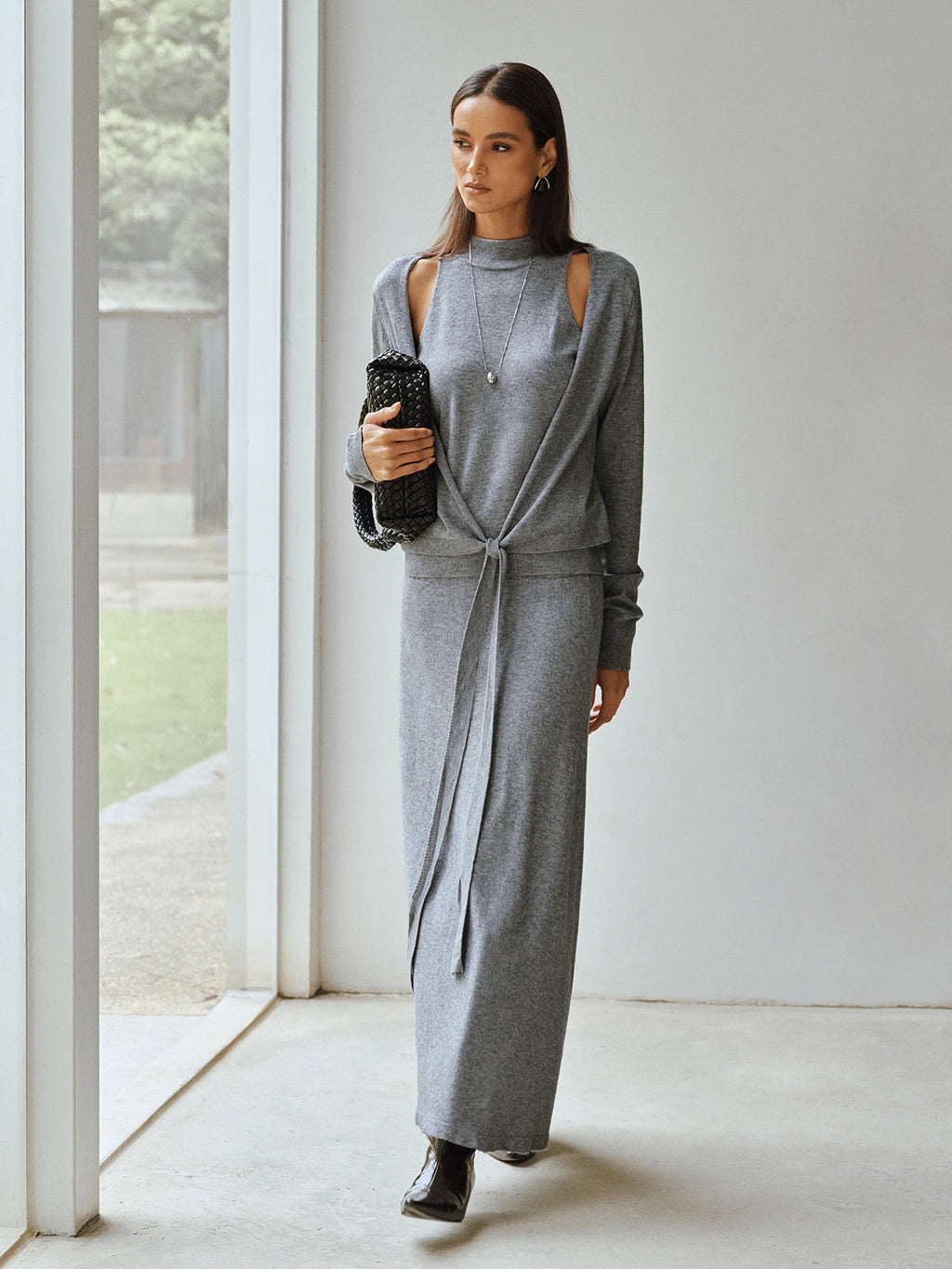 Cut-Out Knit Two Piece Set