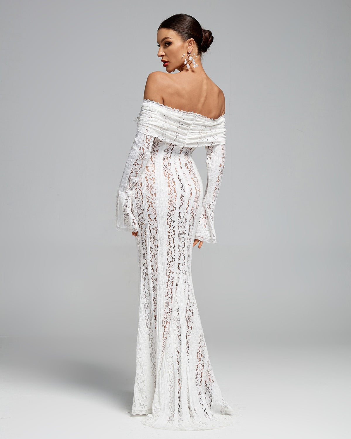 Lace Off Shoulder Maxi Dress