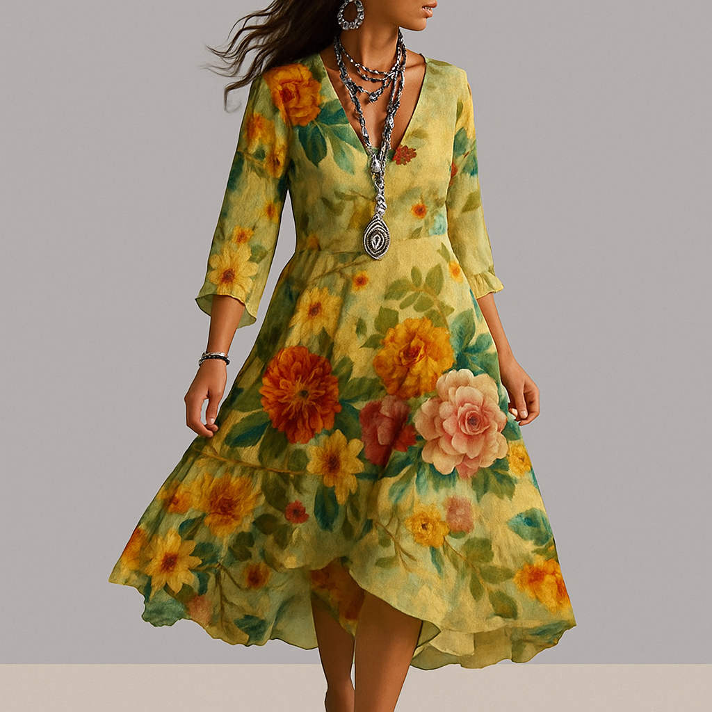 Floral High-Low Dress
