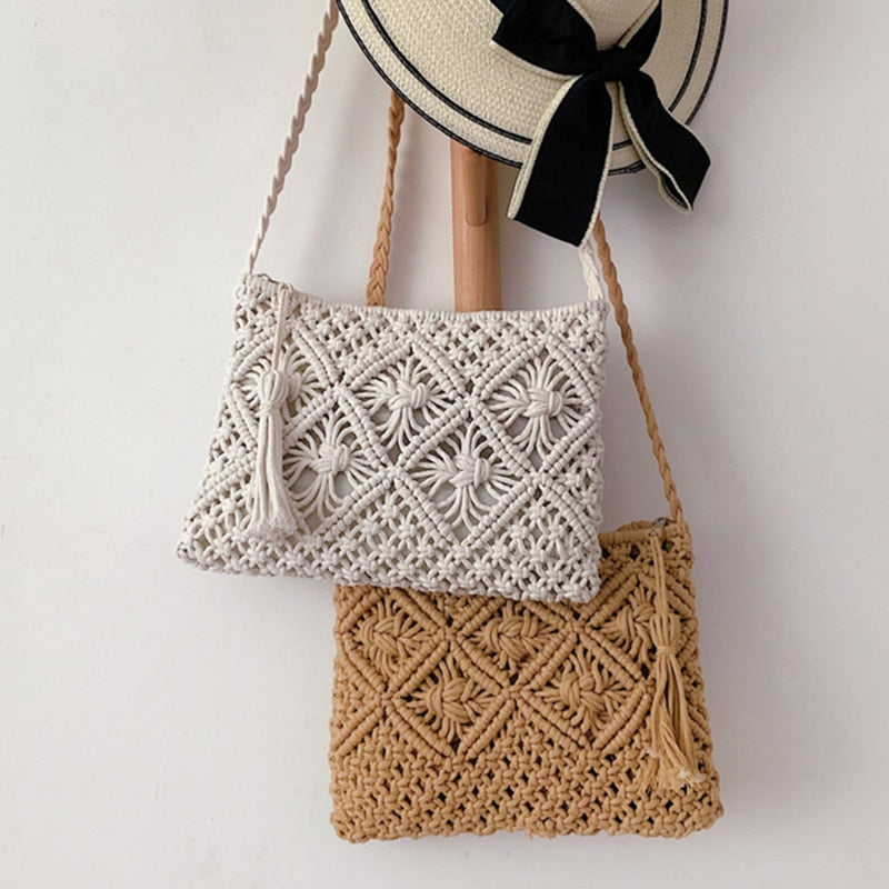 Boho Macrame Crossbody Shoulder Bag