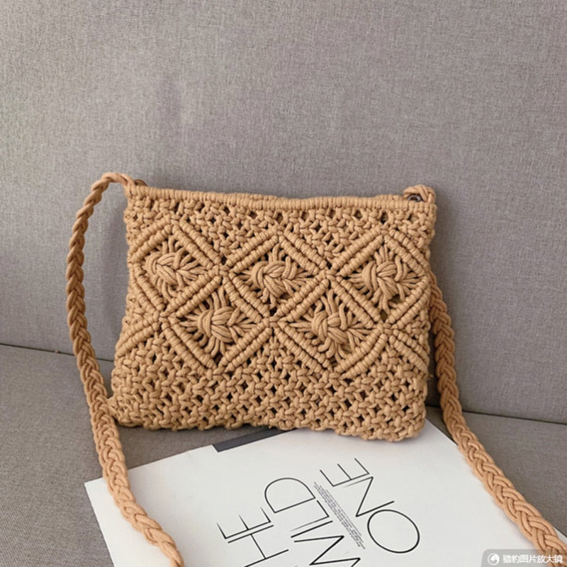 Boho Macrame Crossbody Shoulder Bag