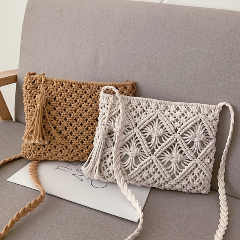Boho Macrame Crossbody Shoulder Bag