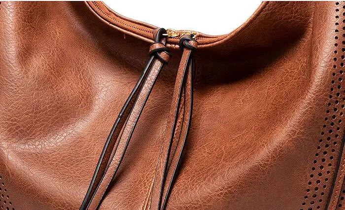 Perforated Hobo Shoulder Bag