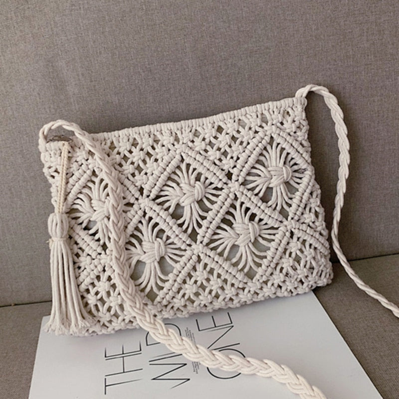 Boho Macrame Crossbody Shoulder Bag