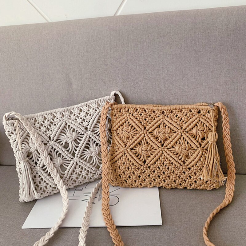Boho Macrame Crossbody Shoulder Bag