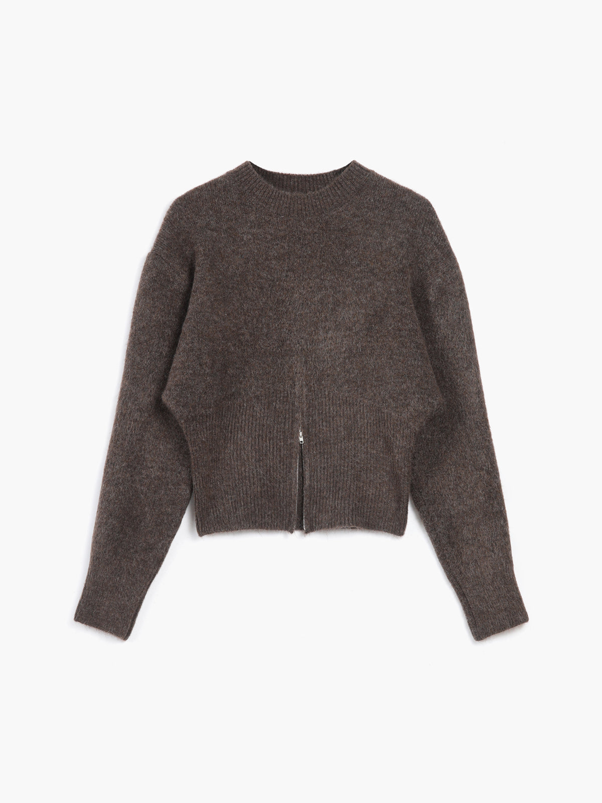 Ribbed Half-Zip Knit Sweater