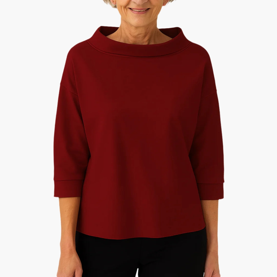 Boat Neck Relaxed Blouse