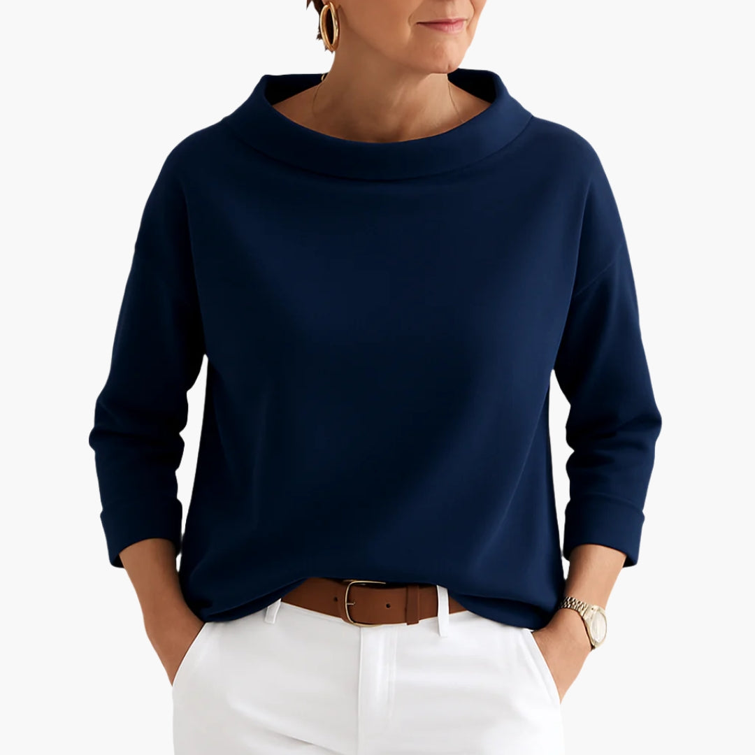 Boat Neck Relaxed Blouse