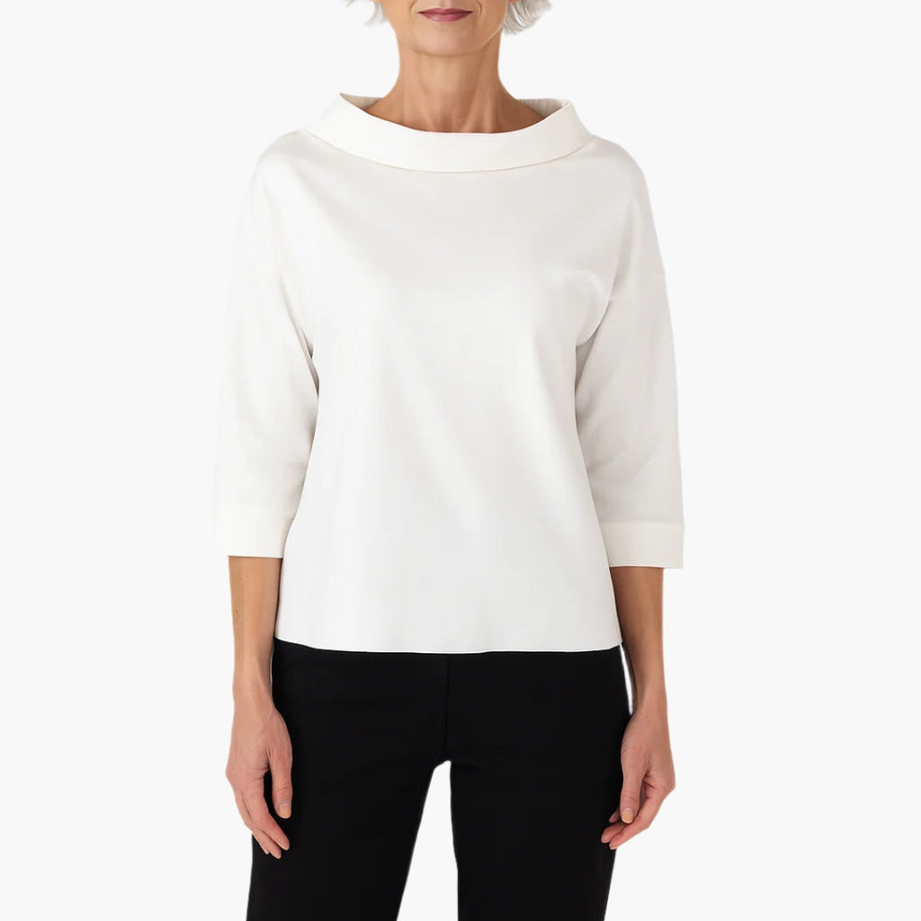 Boat Neck Relaxed Blouse