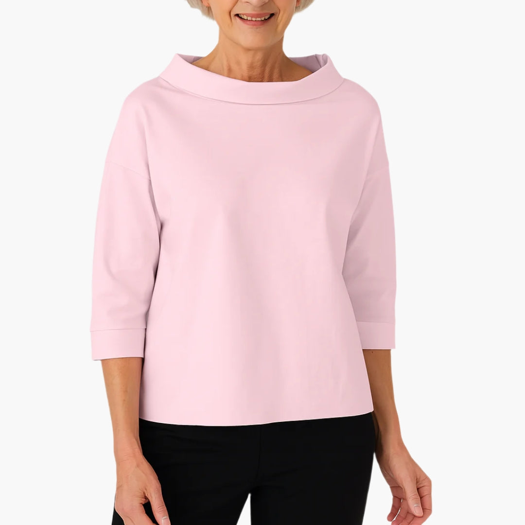 Boat Neck Relaxed Blouse