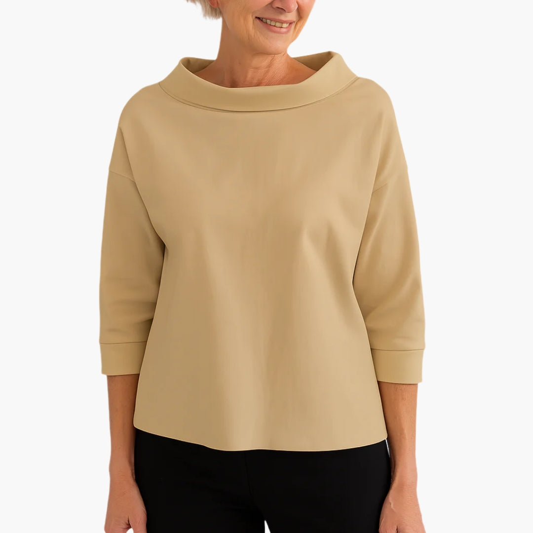Boat Neck Relaxed Blouse