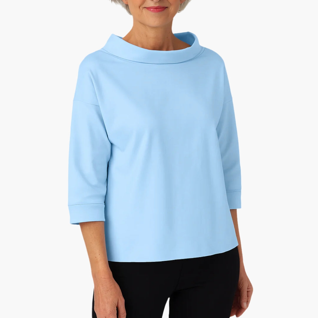 Boat Neck Relaxed Blouse