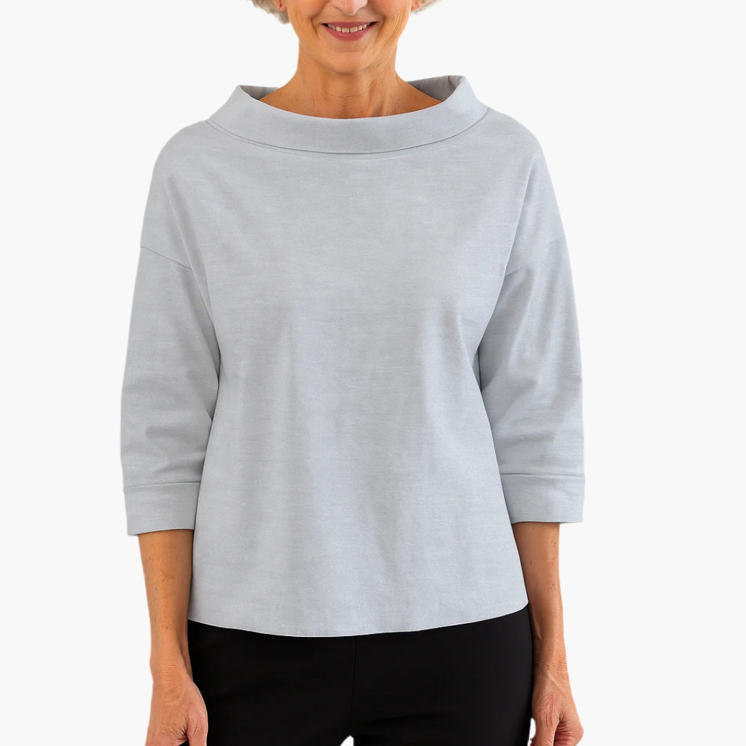 Boat Neck Relaxed Blouse