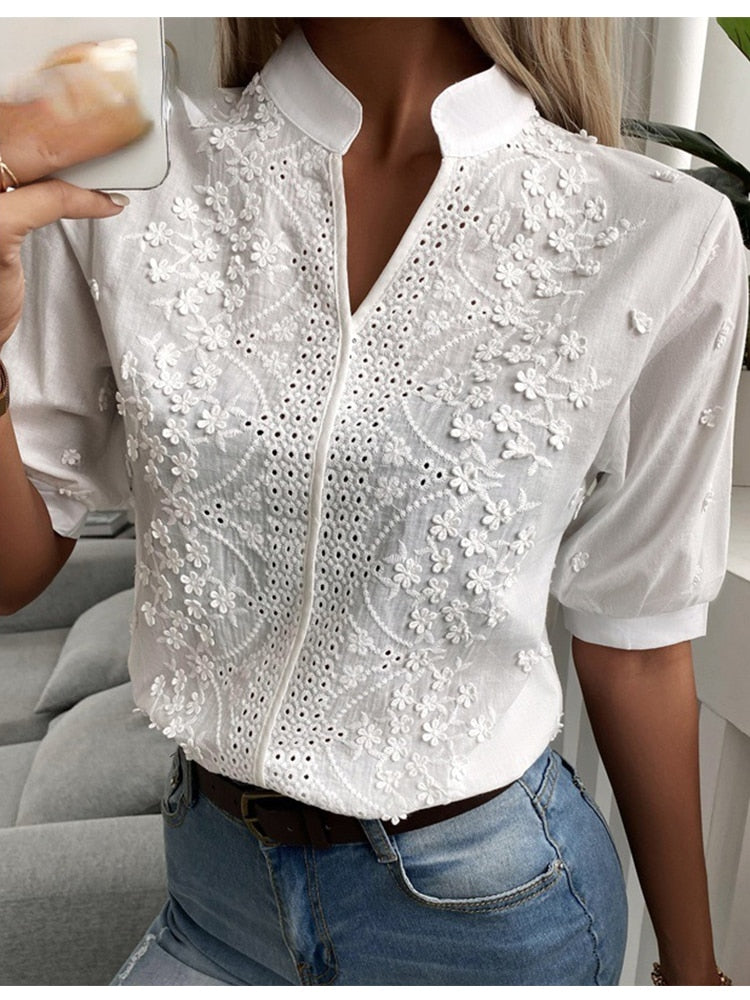Floral Eyelet Blouse