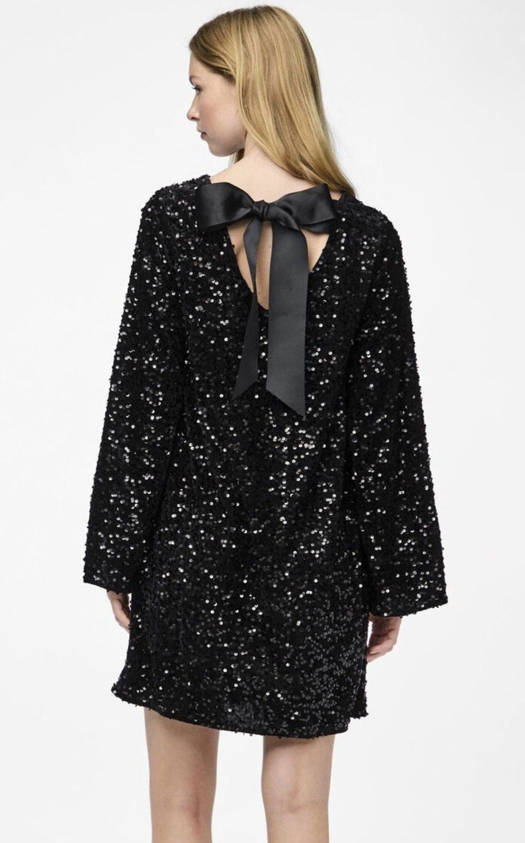 Sequin Long-Sleeve Mini Dress