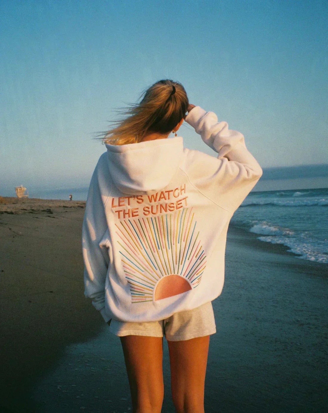 Oversized Sunset Graphic Hoodie