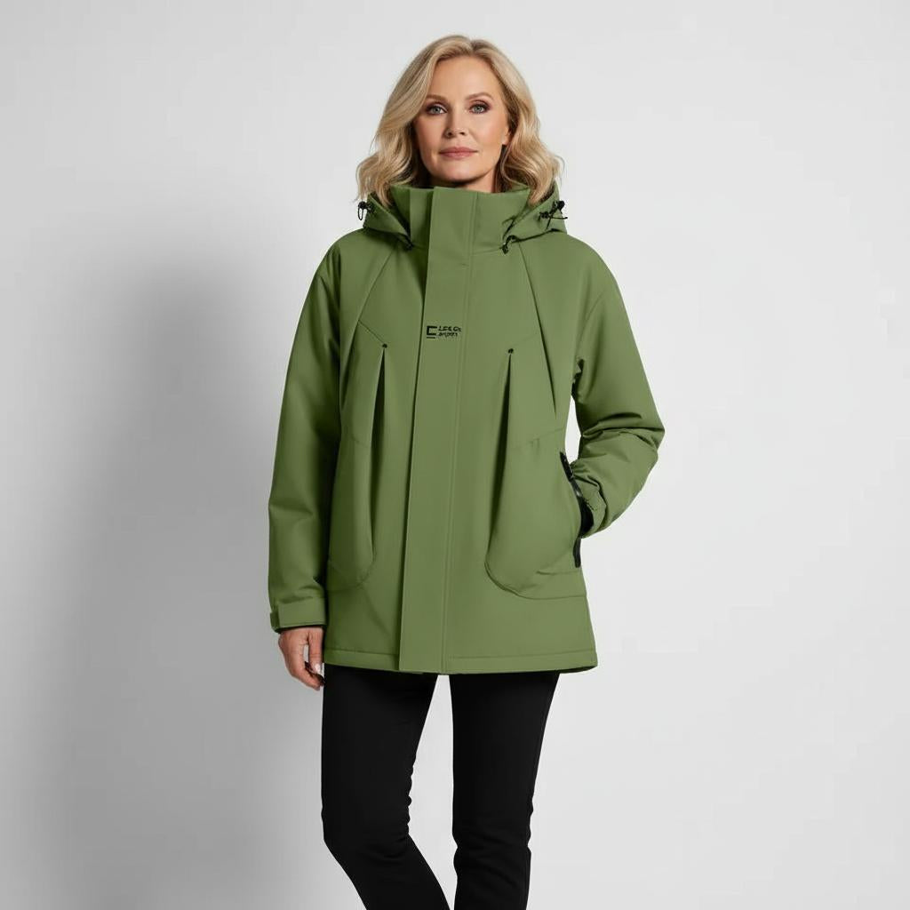 Rainproof Mid-Length Hooded Jacket
