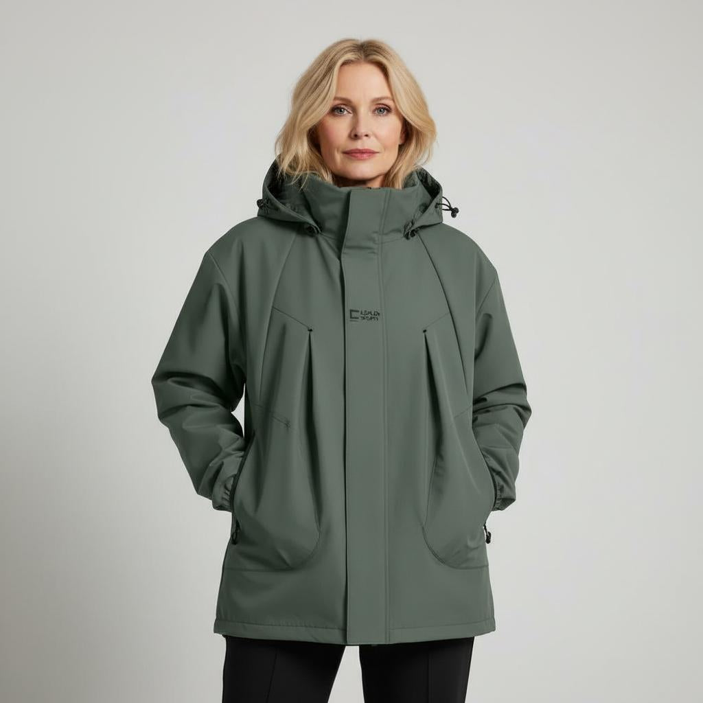 Rainproof Mid-Length Hooded Jacket
