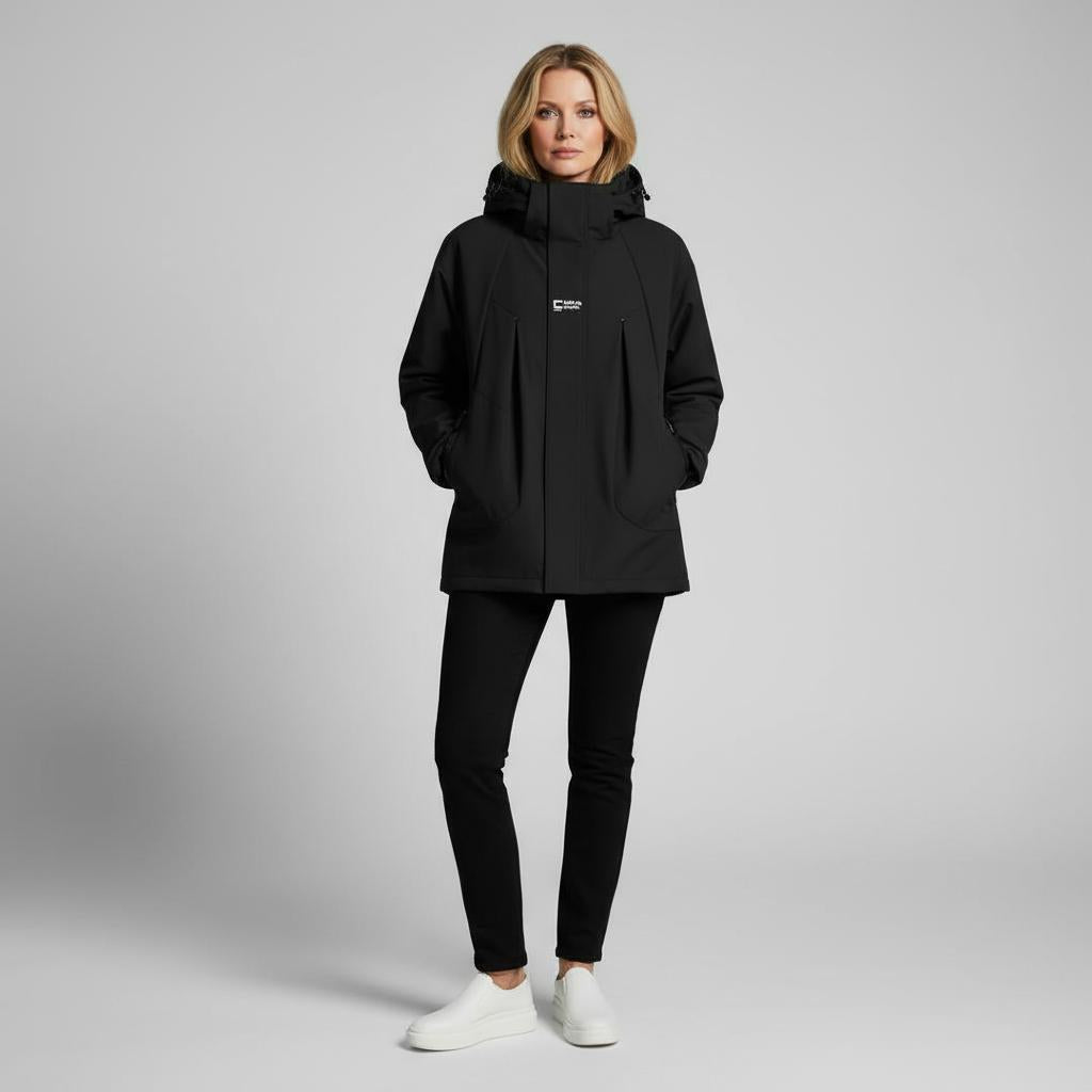 Rainproof Mid-Length Hooded Jacket