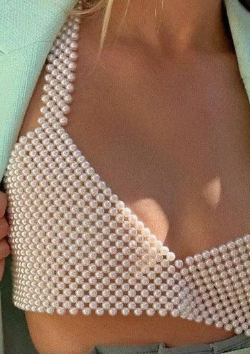 Statement Pearl Cropped Top