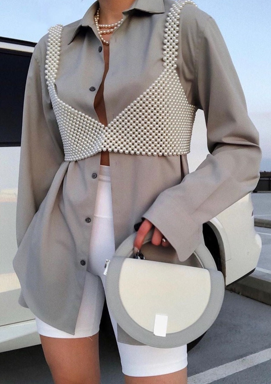 Statement Pearl Cropped Top