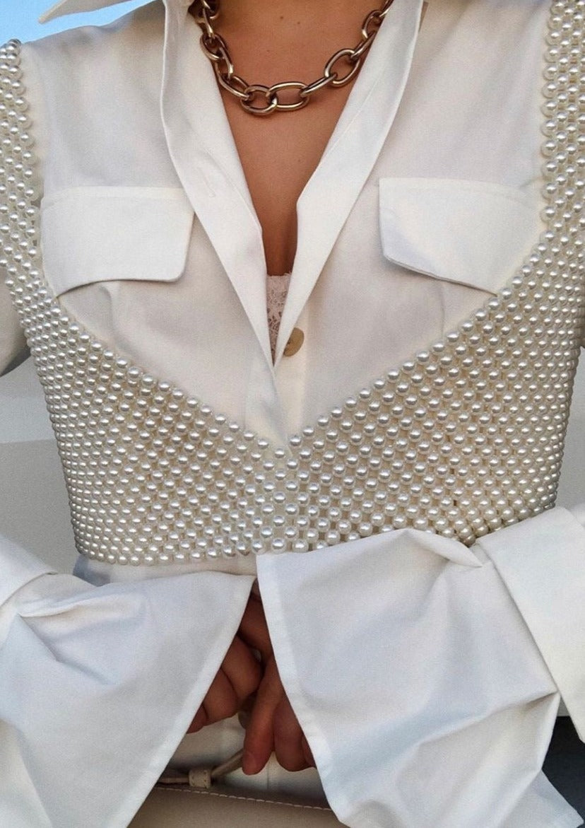 Statement Pearl Cropped Top