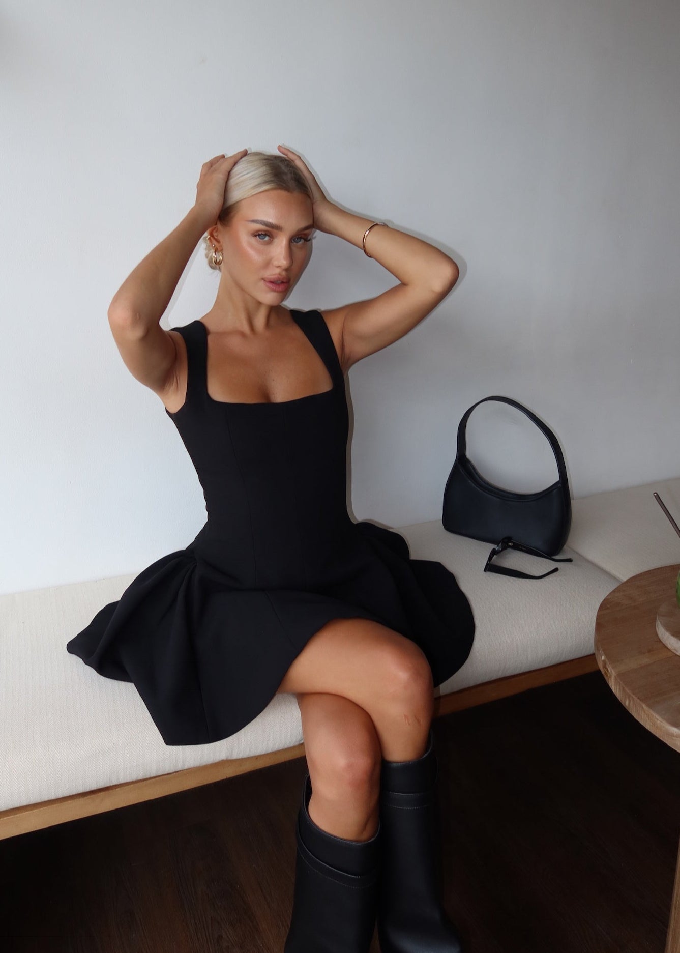 Structured Flare Mini Dress