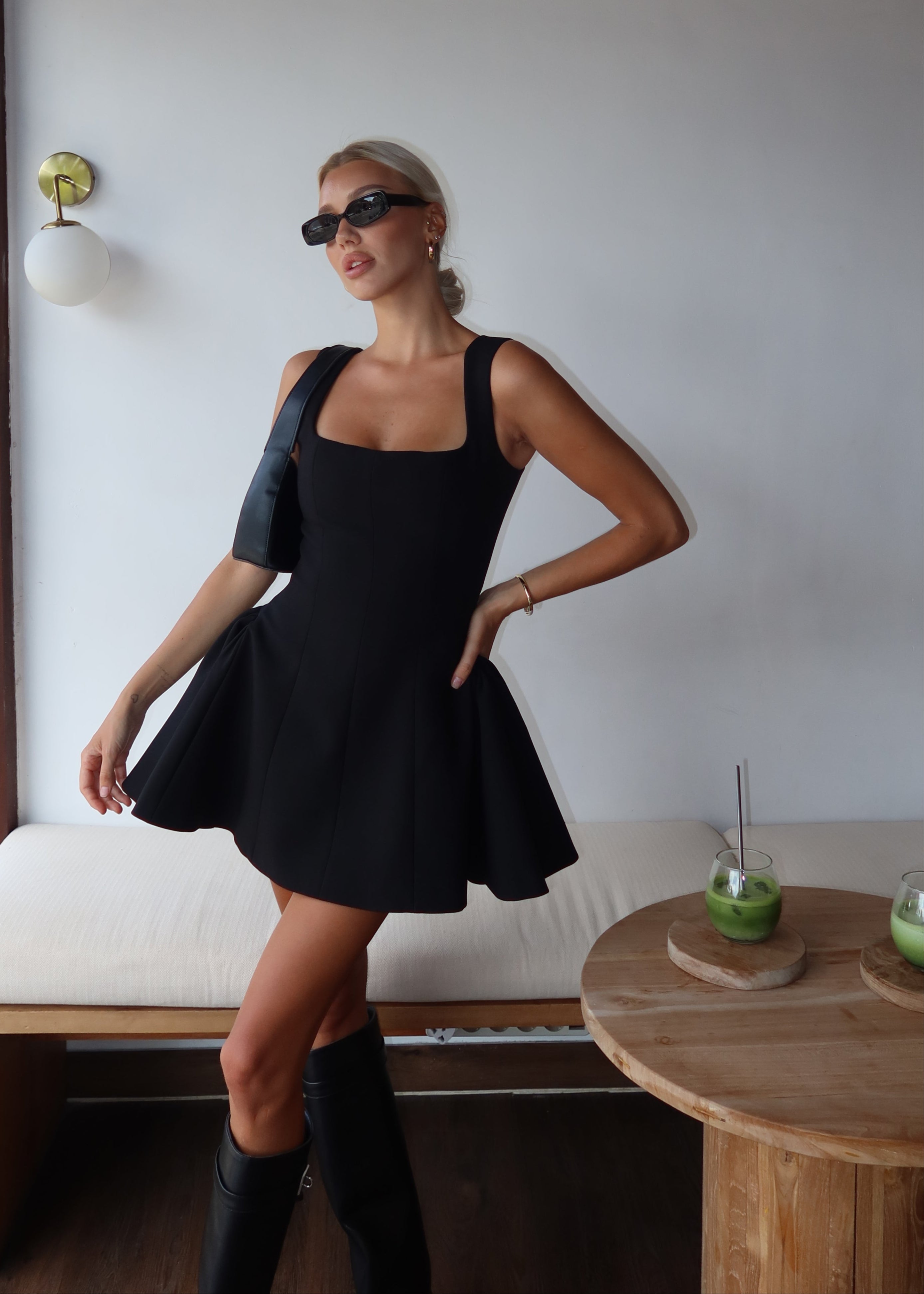 Structured Flare Mini Dress