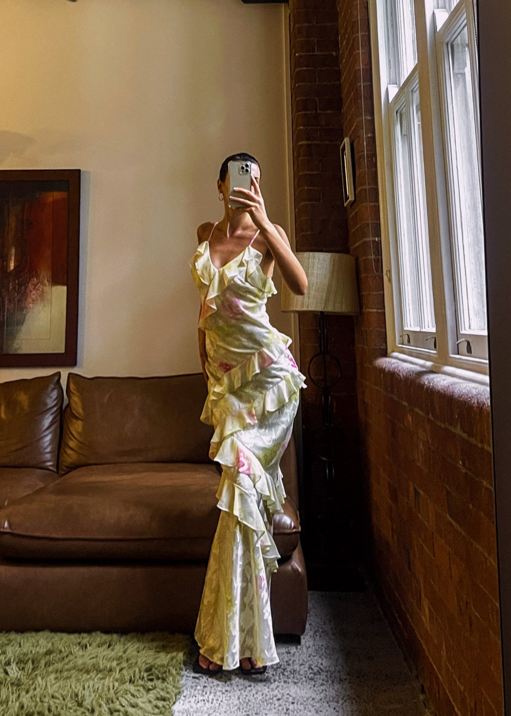 Floral Ruched Maxi Dress