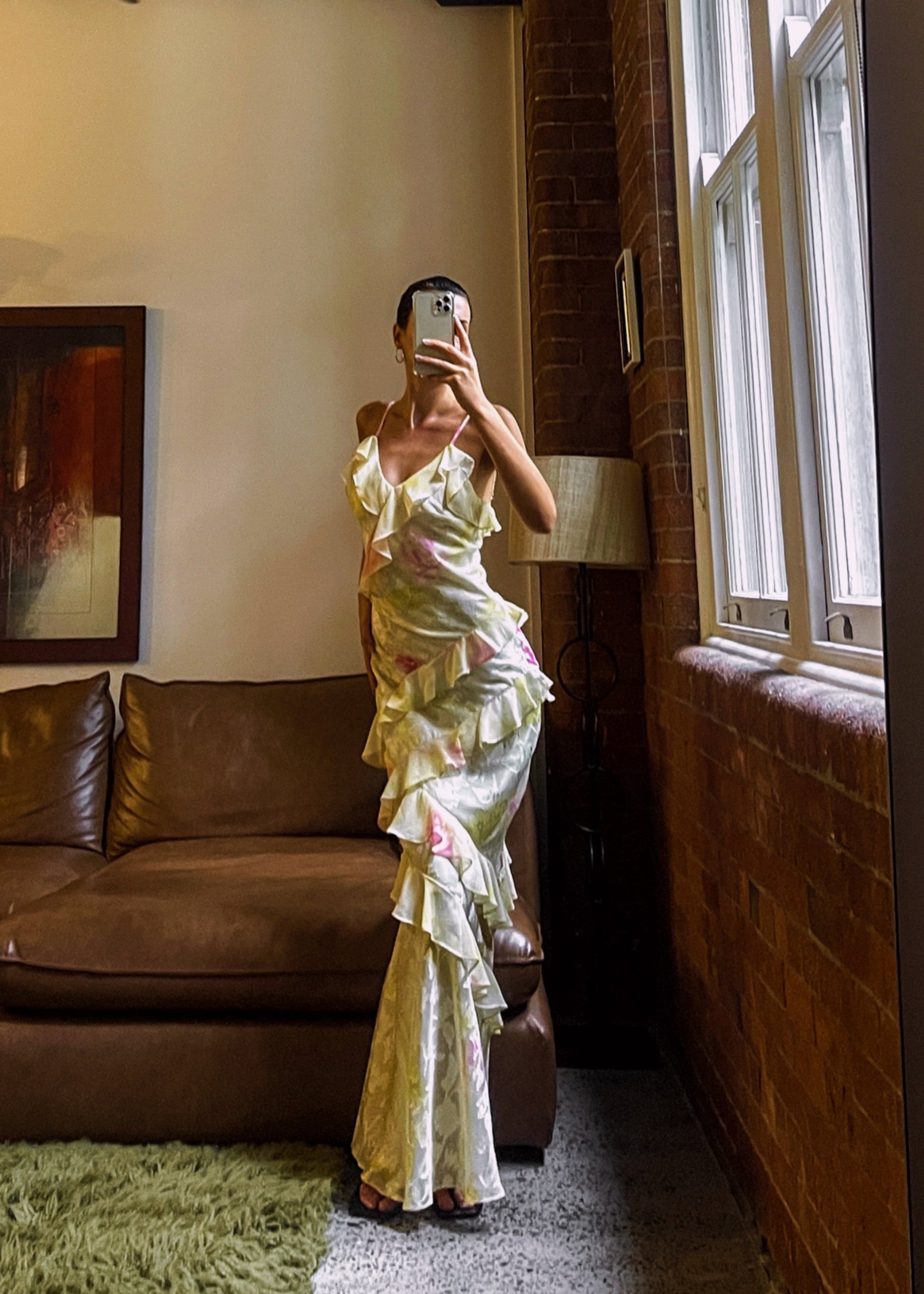 Floral Ruched Maxi Dress